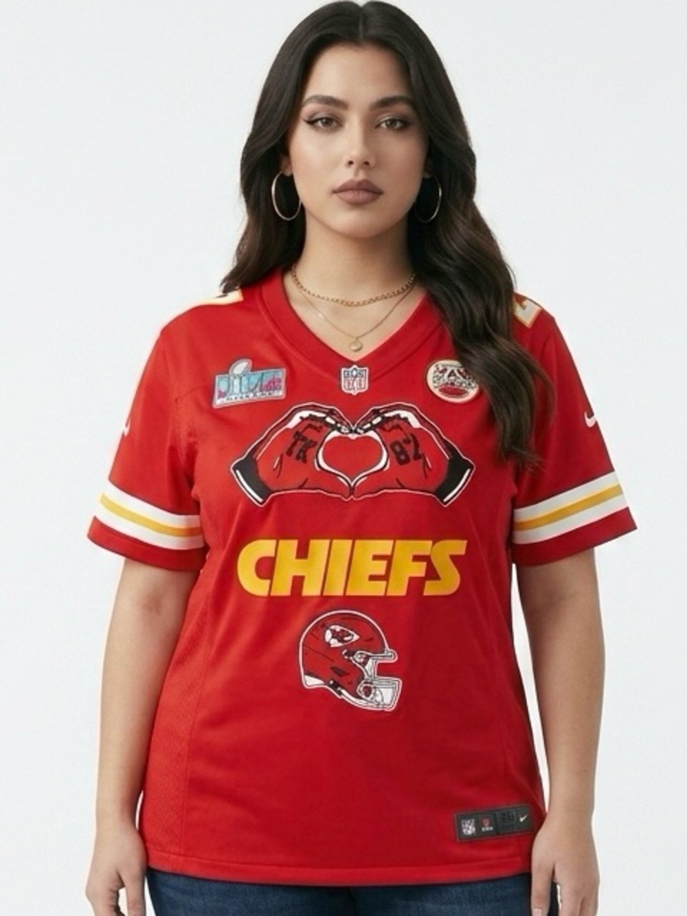 KANSAS CITY CHIEFS / TRAVIS KELCE Upcycled NFL Jersey Women’s Size XX-Large NEW